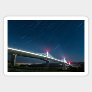 Rose Fitzgerald Kennedy Bridge - Star Trails Sticker